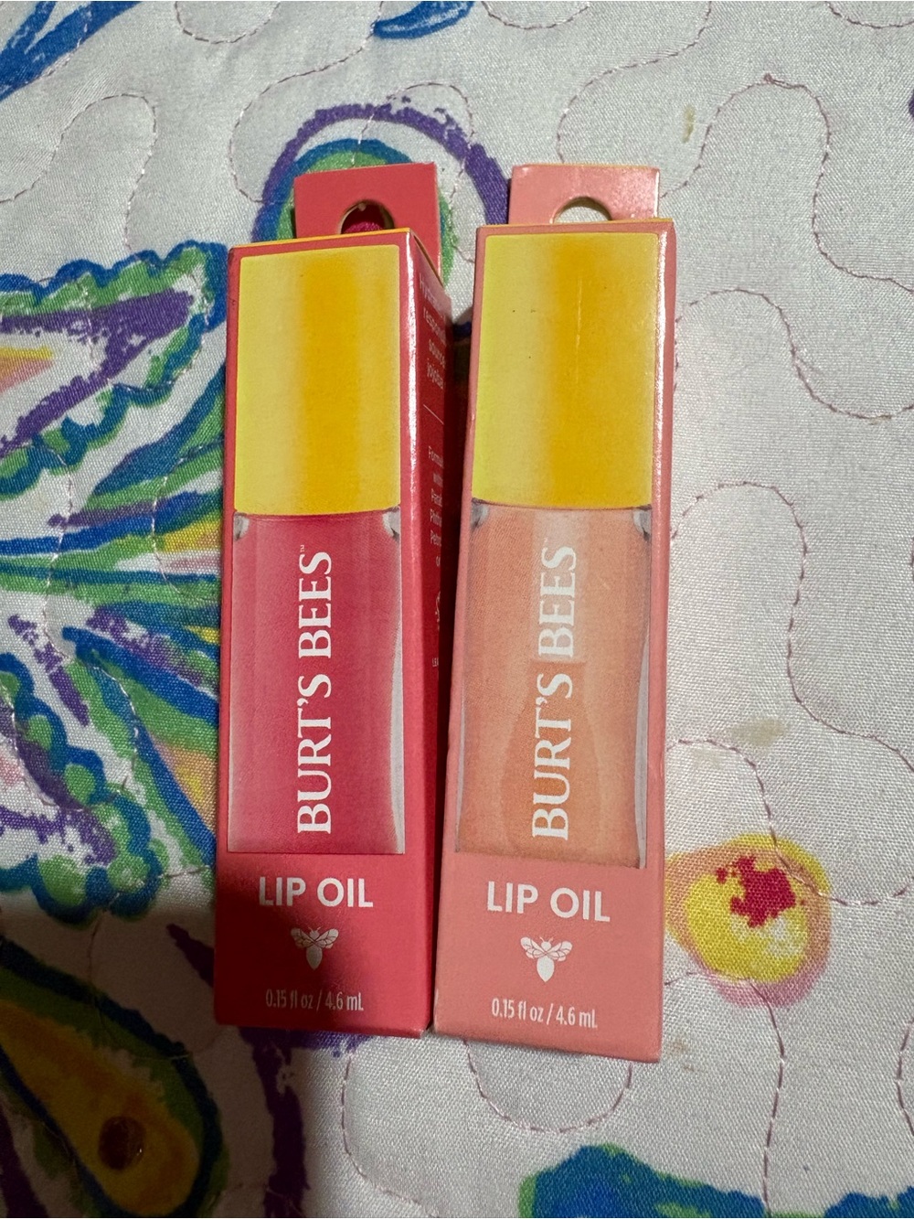 Burt's Bees Lip Oil Duo - Peach & Pink Sheer Tints